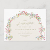 Elegante sierlijke bloemenboog lente bruiloft foto briefkaart (Voorkant)