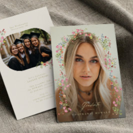 Elegante sierlijke bloemenboog voorjaar foto afstu aankondiging