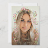 Elegante sierlijke bloemenboog voorjaar foto afstu aankondiging (Voorkant)