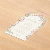 Elegante sierlijke bloemenboog voorjaar Vrijgezell Acryl Uitnodigingen (Laagn)