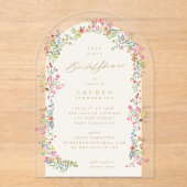 Elegante sierlijke bloemenboog voorjaar Vrijgezell Acryl Uitnodigingen (Voorkant)