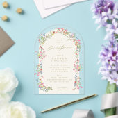 Elegante sierlijke bloemenboog voorjaar Vrijgezell Acryl Uitnodigingen (Insitu (Huwelijk))