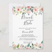 Elegante sierlijke bloemenbrunch met de bruidsdouc kaart (Voorkant)