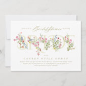 Elegante sierlijke bloemenlente BRIDE Vrijgezellen Kaart (Voorkant)