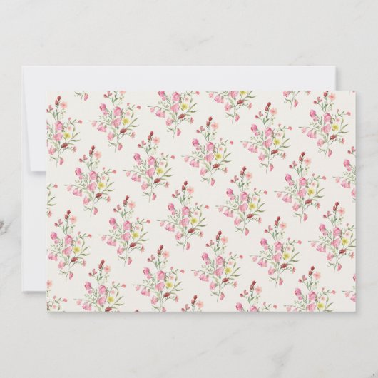 Elegante sierlijke bloemenlente BRIDE Vrijgezellen Kaart (Achterkant)