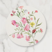 Elegante sierlijke bloemenlente bruiloft Vrijgezel Bedankjes Labels (Achterkant)