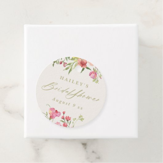 Elegante sierlijke bloemenlente bruiloft Vrijgezel Bedankjes Labels (In situ)