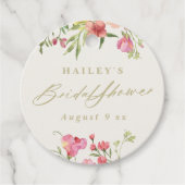 Elegante sierlijke bloemenlente bruiloft Vrijgezel Bedankjes Labels (Voorkant)