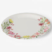 Elegante sierlijke bloemenlente bruiloft Vrijgezel Papieren Bordje (Gekanteld)