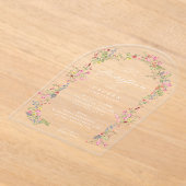 Elegante sierlijke bloemenveer Vrijgezellenfeest b Acryl Uitnodigingen (Laagn)