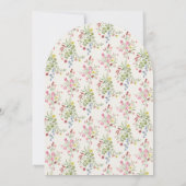 Elegante sierlijke bloemenzomer boog doop kaart (Achterkant)
