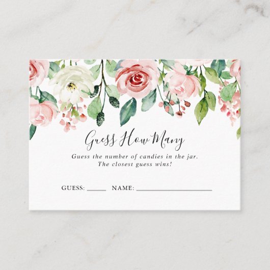 Elegante sierlijke bloemkaarten voor het spel Raad Visitekaartje (Voorkant)