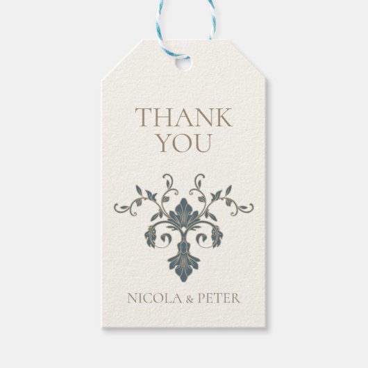 Elegante Sierlijke Dankjewel Cadeaulabel (Voorkant)
