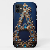 Elegante sierlijke gouden letter A Case-Mate iPhone Case (Achterkant)