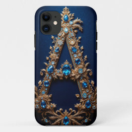 Elegante sierlijke gouden letter A Case-Mate iPhone Case