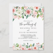 Elegante sierlijke herfst bloemen de bruiloft van kaart (Voorkant)