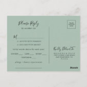 Elegante sierlijke herfst bloemen menu keuze RSVP (Achterkant)