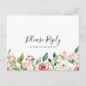 Elegante sierlijke herfst bloemen menu keuze RSVP (Voorkant)