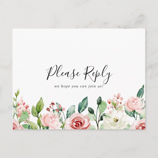 Elegante sierlijke herfst bloemen menu keuze RSVP (Voorkant)