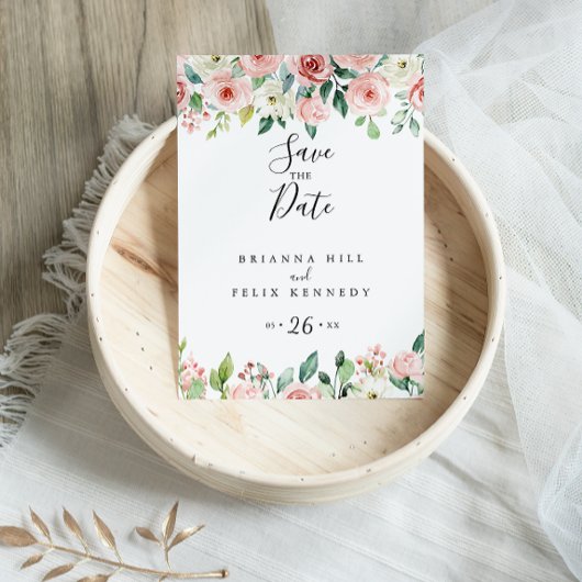 Elegante sierlijke herfst bloemen opslaan de datum briefkaart