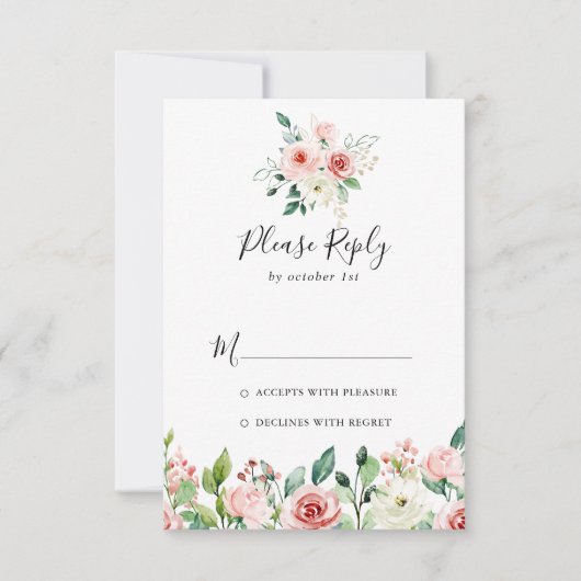 Elegante sierlijke herfst bloemen RSVP (Voorkant)