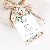 Elegante sierlijke herfst bloemenbruiloft dank u cadeaulabel