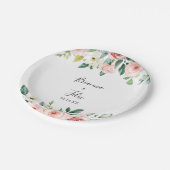 Elegante sierlijke herfst bloemenbruiloft taart papieren bordje (Gekanteld)