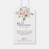 Elegante sierlijke herfst bloemenbruiloft welkom cadeaulabel (Voorkant)