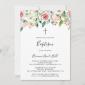 Elegante sierlijke herfst bloemendoop kaart (Voorkant)