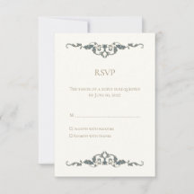 Elegante Sierlijke Huwelijks-RSVP-Kaart