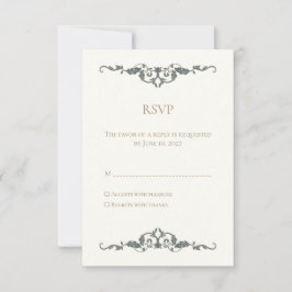 Elegante Sierlijke Huwelijks-RSVP-Kaart RSVP Kaartje