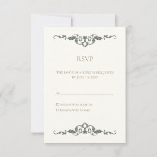 Elegante Sierlijke Huwelijks-RSVP-Kaart RSVP Kaartje