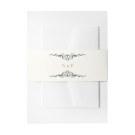 Elegante Sierlijke Huwelijksbuikband Uitnodigingen Wikkel