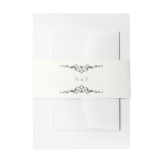 Elegante Sierlijke Huwelijksbuikband Uitnodigingen Wikkel
