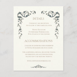 Elegante Sierlijke Huwelijksdetails Bijlagekaart Informatiekaartje
