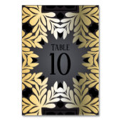Elegante Sierlijke Klasse Gouden Bladframe Op Zwar Kaart (Achterkant)