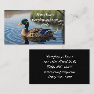 Elegante sierlijke Mallard op rustige landvijver Visitekaartje