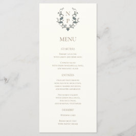 Elegante Sierlijke Trouwmenu Kaart