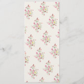 Elegante sierlijke waterverf bloemenlente bruiloft menu (Achterkant)