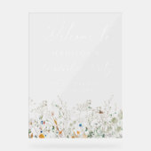 Elegante sierlijke Wildflower Afstuderen Welkomstb Acryl Bord (Voorkant)