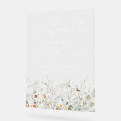 Elegante sierlijke Wildflower Afstuderen Welkomstb Acryl Bord (Hoek)