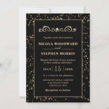 Elegante Sierlijst Goud Frame op Zwarte Huwelijk