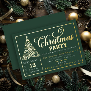 Elegante Sierlint Boom Kerstfeest Folie Uitnodiging