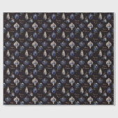 Elegante sierplanten van champagne blush en marine cadeaupapier (Vlak)