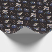 Elegante sierplanten van champagne blush en marine cadeaupapier (Hoek)