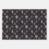 Elegante sierplanten van champagne blush en marine inpakpapier vel (Voorkant)