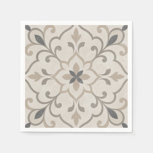 Elegante Siersteen Tegels Servet (Voorkant)