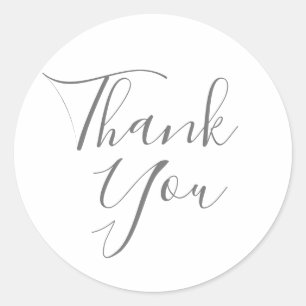 Elegante Signature Bruiloft Bedankt Favor Ronde Sticker