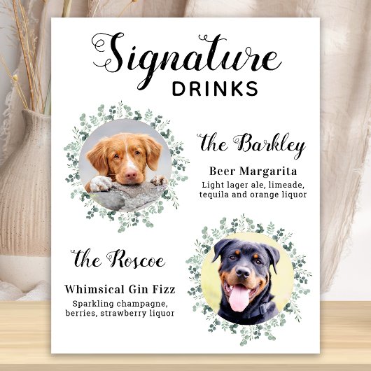 Elegante Signature Drankjes Huisdier Huwelijk Hond Poster