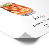 Elegante Signature Drinken Trouwbord Bar Teken Poster (Hoek)